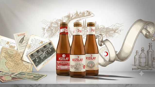 Kızılay Maden suyu 100. yıla özel koleksiyon şişeleri raflarda