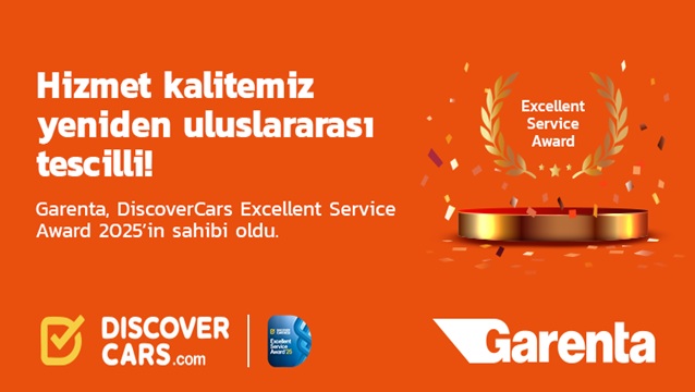 Garenta, 2025 DiscoverCars Excellent Service Award ile ödüllendirildi