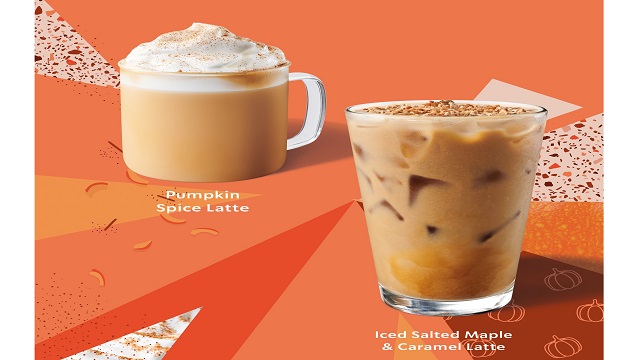 İkonik lezzet Pumpkin Spice Latte ve yepyeni  Iced Salted Maple Caramel Latte